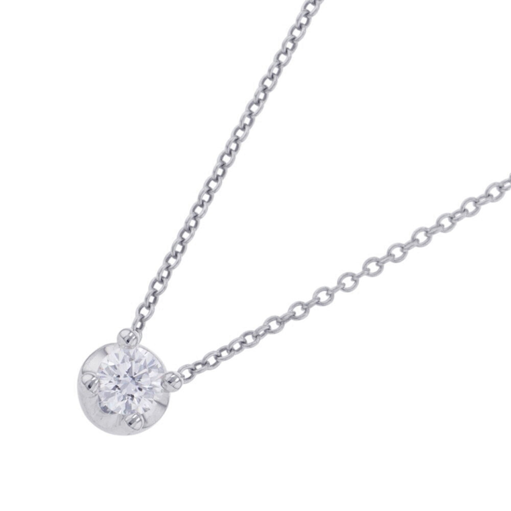 BVLGARI Corona Necklace, 1 Diamond, 0.30ct, 18K White Gold, Pendant, GIA Cert...